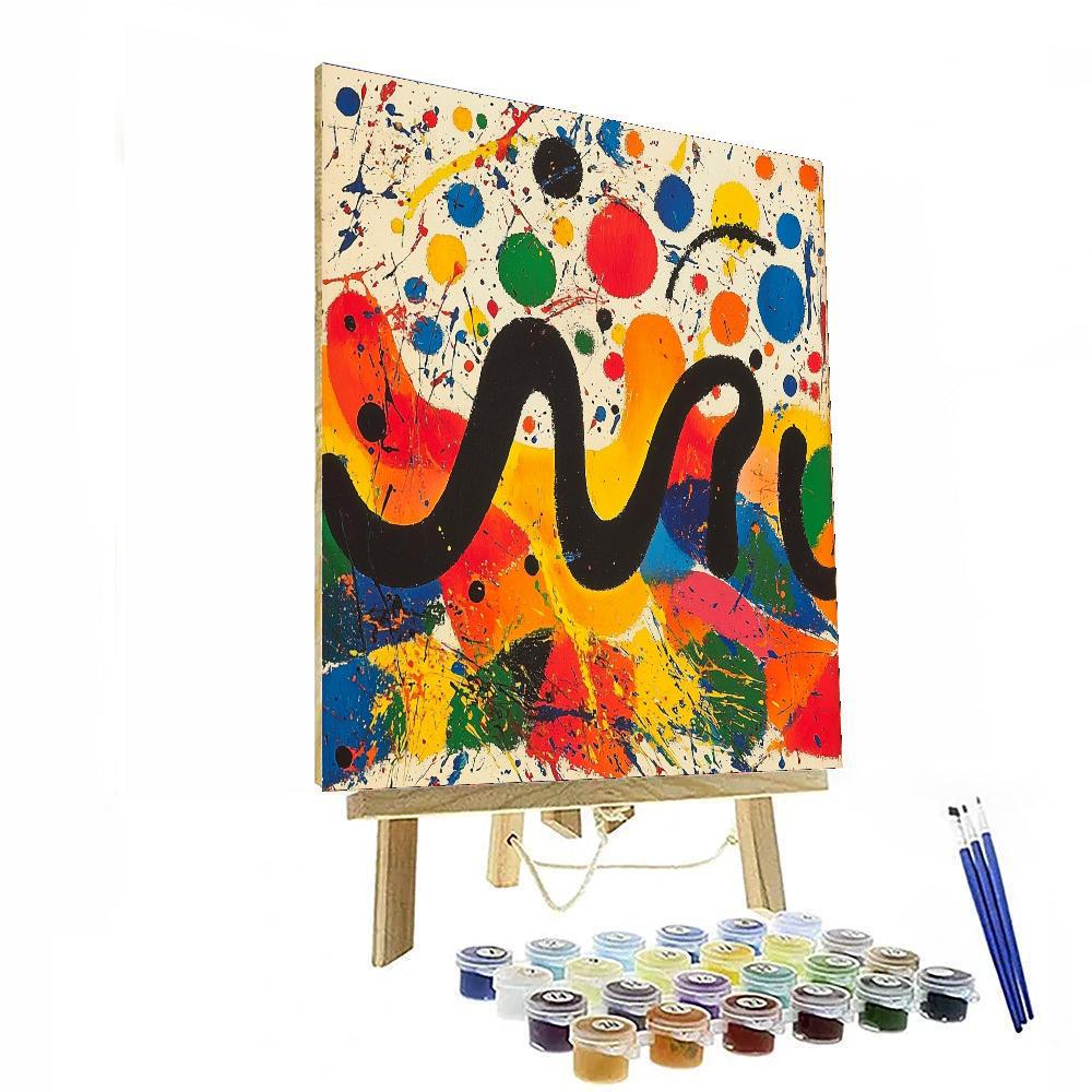 Joan Miró Inspired Vivid Exploration  Paint By Color