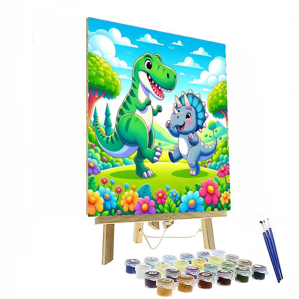 Happy Dino Dance Paint By Color