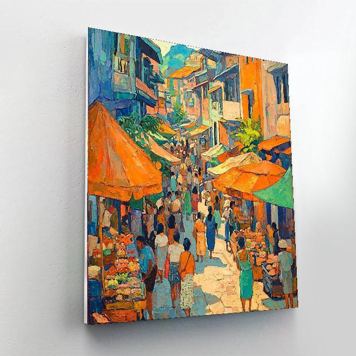Paul Gauguin Inspired Lively Street Markets  Numbered Painting Kits