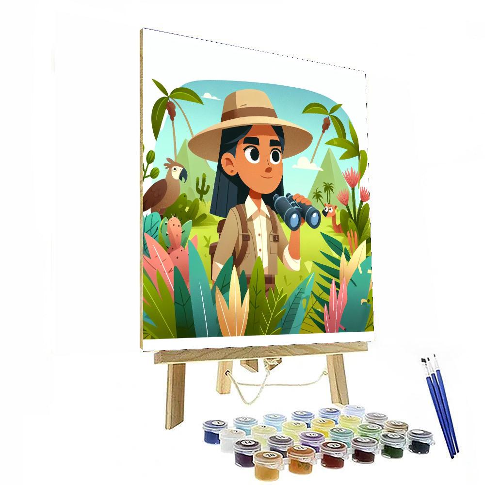 Brave Explorer's Jungle Quest Paint By Numbers Art