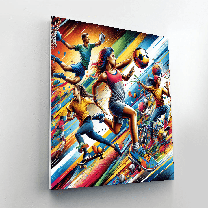 Energetic Sports Scene Number Painting