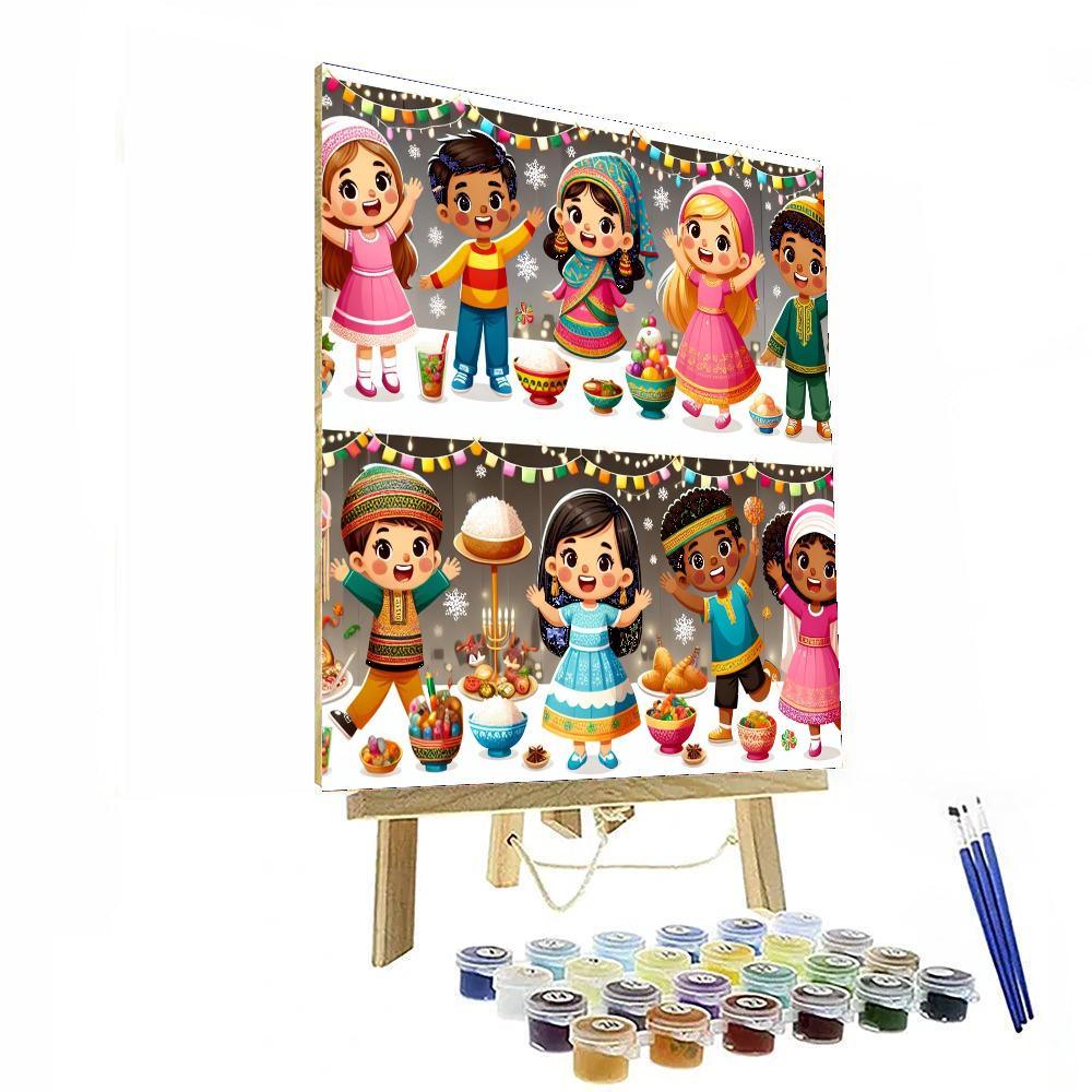 Cheerful Holiday Festival Painting By Numbers Kit
