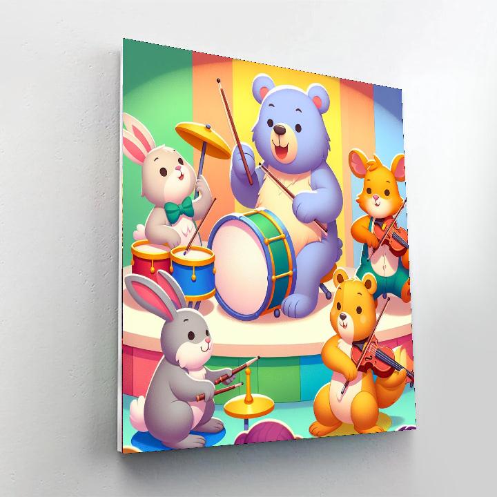 Animal Orchestra Serenade Number Painting