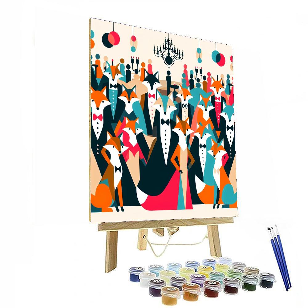 Foxes In Fancy Frocks Paint By Numbers