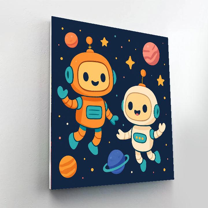 Curious Space Robots Paint By Numbers
