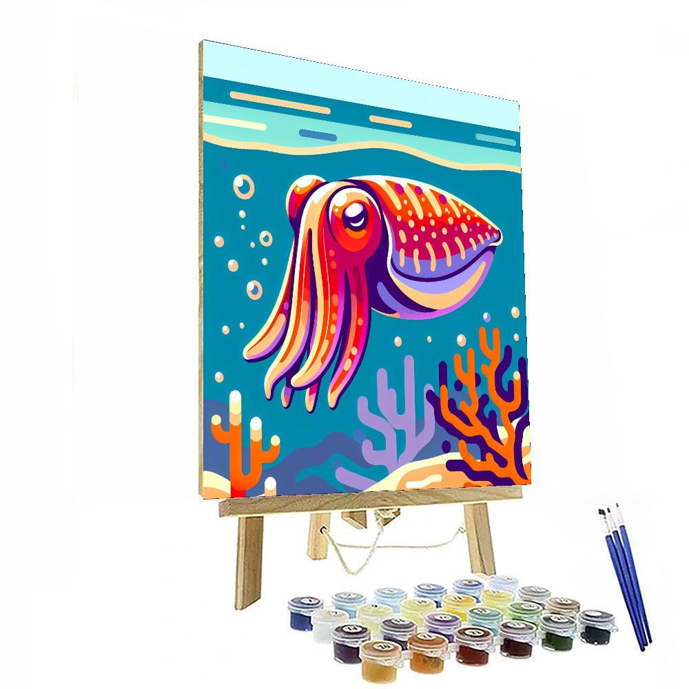 Cheerful Cuttlefish Paint By Numbers Art