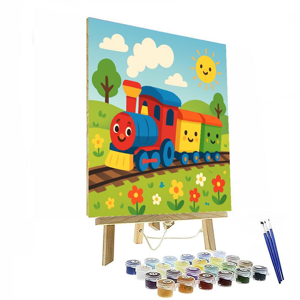 Traveling Train Painting By Numbers Kit