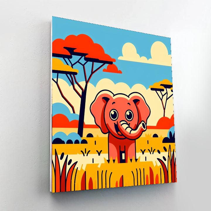 Cheery Elephant's Savannah Joy Paint By Color