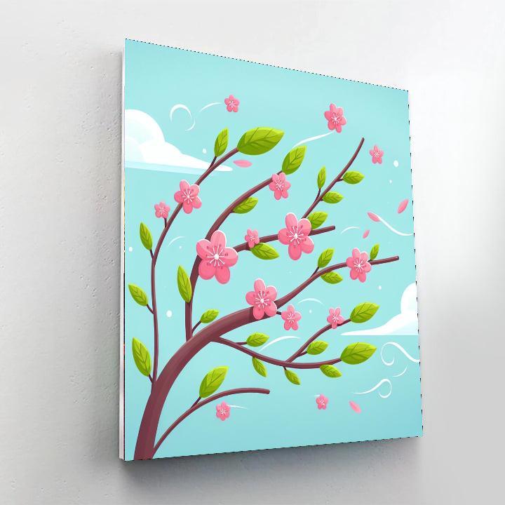 Cheery Cherry Blossoms Numbered Painting Kits