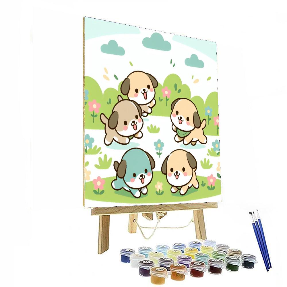 Cuddly Puppy Party Number Painting