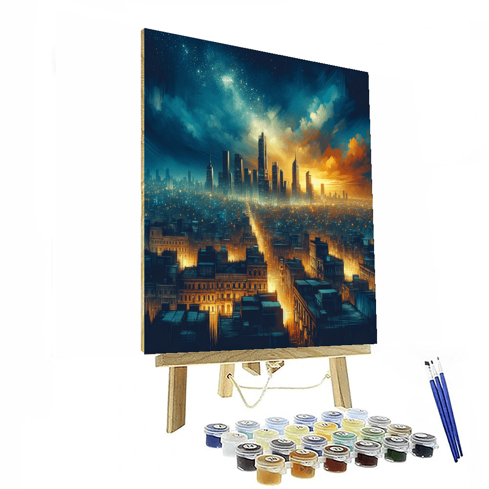 Twinkling City Lights Paint By Numbers Art