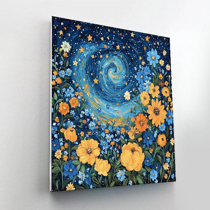 Van Gogh Inspired Starry Floral Night  Number Painting