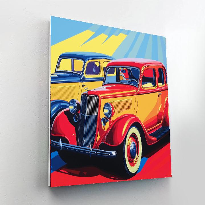Andy Warhol Inspired Elegant Vintage Cars  Paint By Numbers Kits