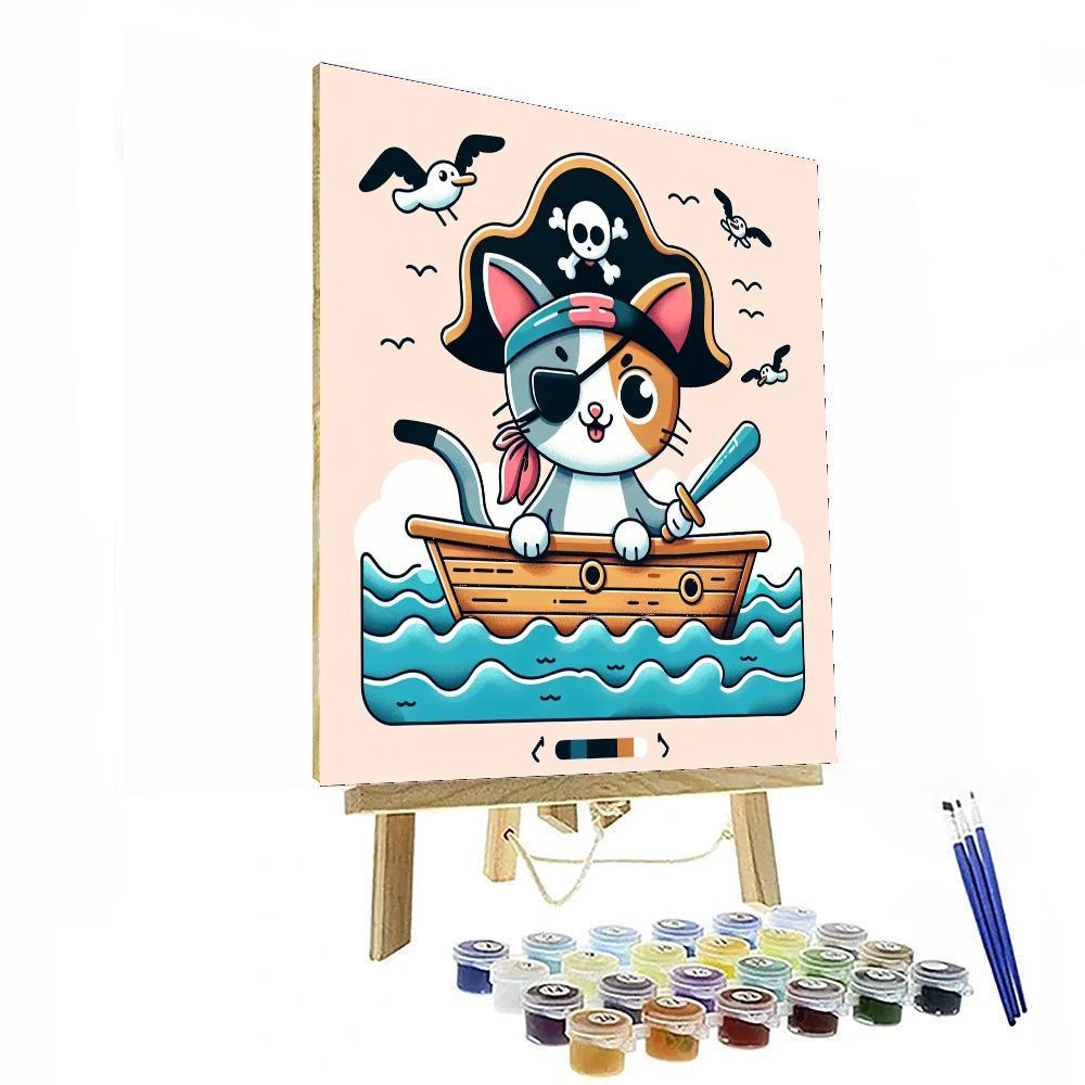 Daring Pirate Cat Adventure Paint By Numbers
