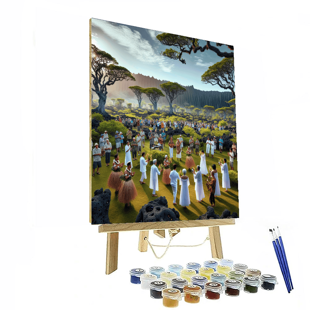 Pahoa Lava Tree State Monument Festival - Hawaii, Usa Number Painting