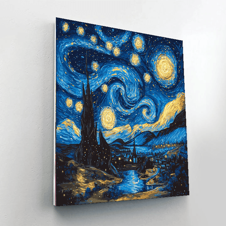 Vincent Van Gogh Inspired Galactic Vortex  Painting By Numbers Kit