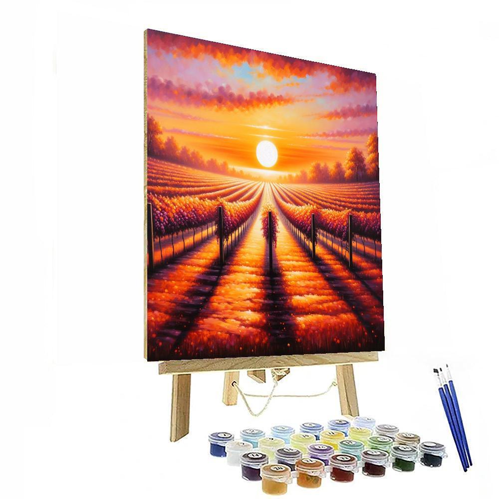 Charming Sunset Vineyard Paint By Number