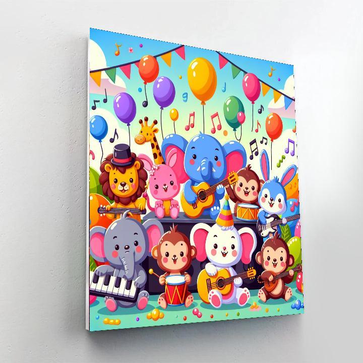 Cheerful Animal Orchestra Paint By Numbers