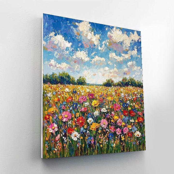 Claude Monet Inspired Radiant Field Of Flowers  Paint By Numbers