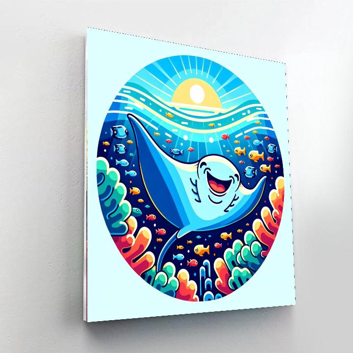 Magical Manta Ray Paint By Color