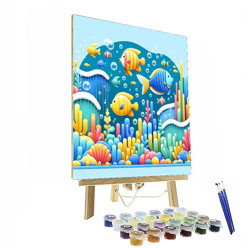 Bubbly Tropical Fish Paint By Numbers Art