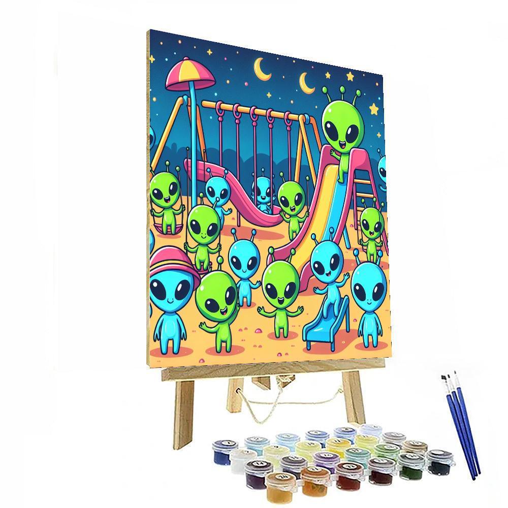 Space Aliens Playground Paint By Number
