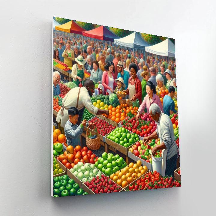 Vibrant Farmer's Market Number Painting