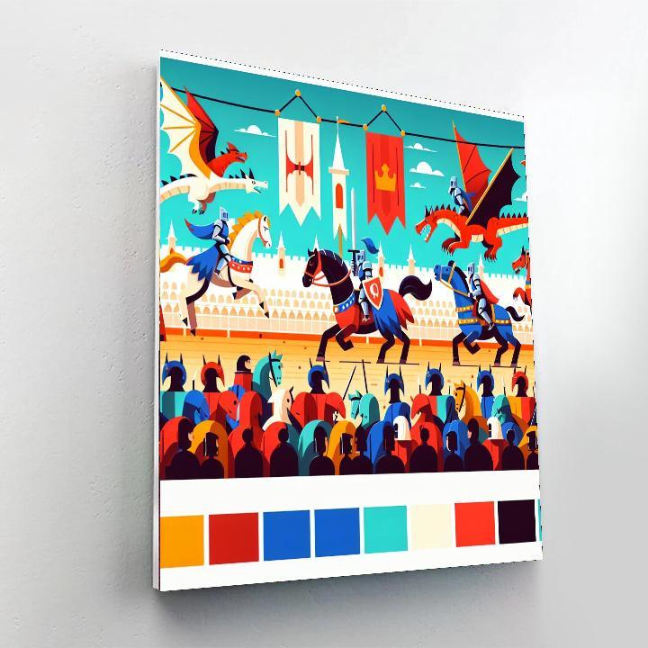 Knights And Dragons Joust Paint By Color
