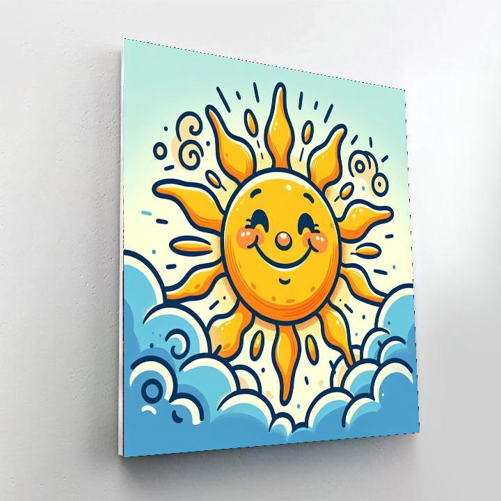 Sunshine Smiley Face Number Painting
