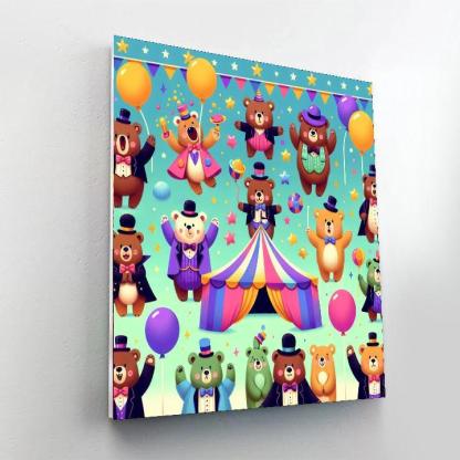 Silly Circus Bears Number Painting