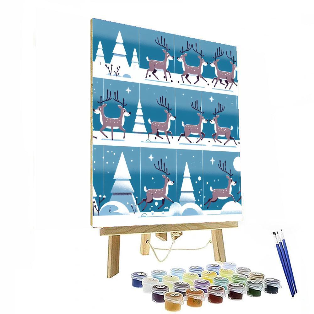 Roving Reindeers Paint By Numbers Kits
