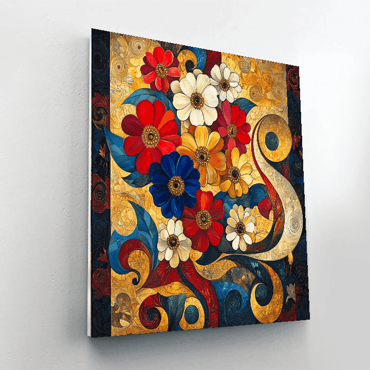 Gustav Klimt Inspired The Floral Symphony  Painting By Numbers Kit