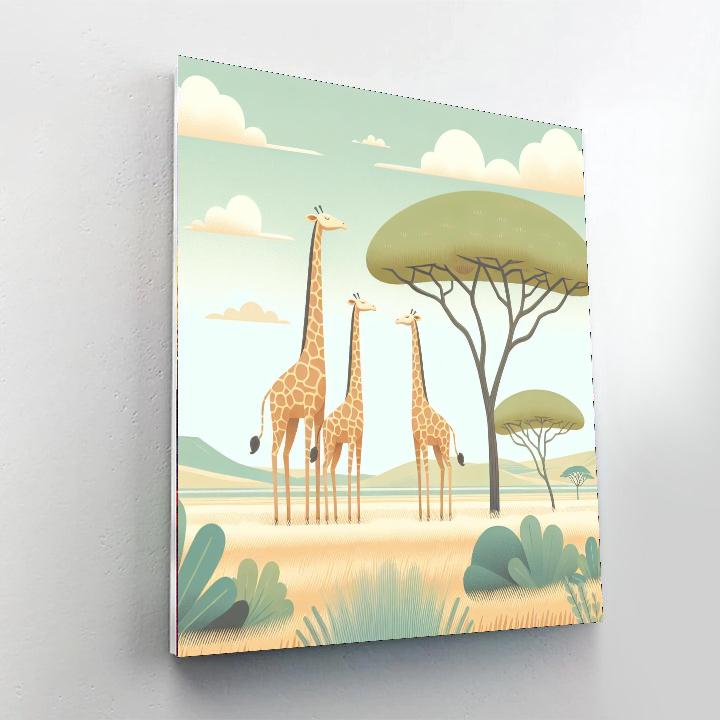 Gentle Giraffe Heights Number Painting