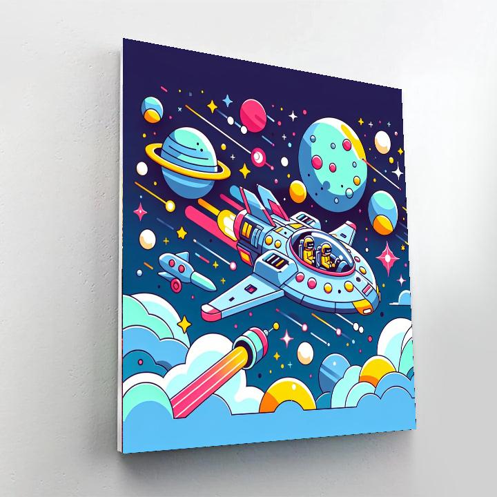 Cosmic Starship Voyage DIY Paint By Numbers