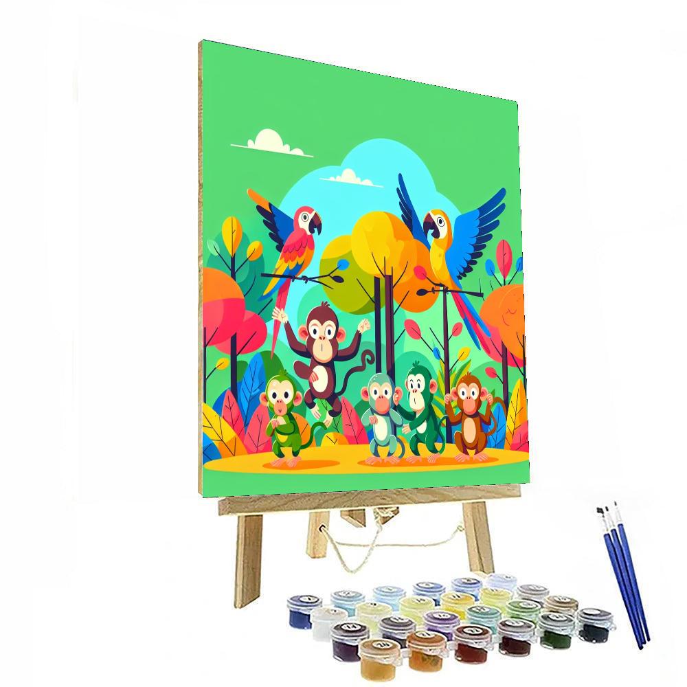 Joyous Jungle Jubilee Painting By Numbers Kit