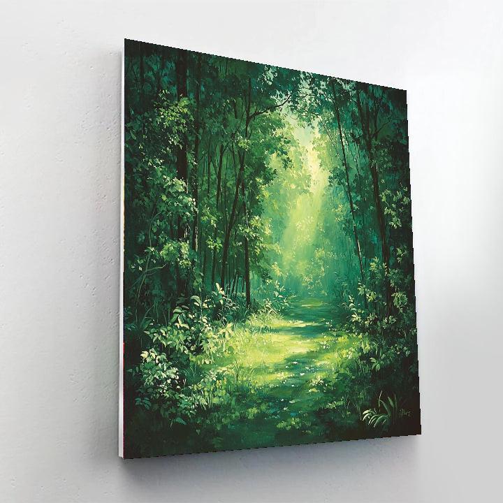 Henri Rousseau Inspired Emerald Forest Retreat  Number Painting