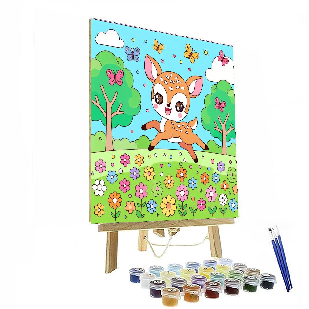 Frolicking Fawn's Meadow Painting By Numbers Kit