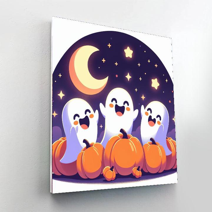 Giggling Ghosts Paint By Numbers Art