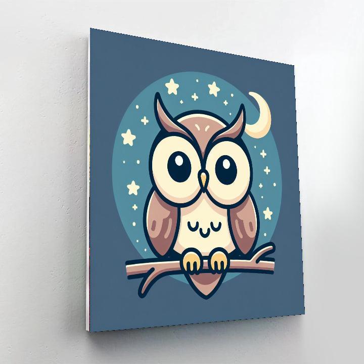 Starlit Night Owl Dream Painting Number Kit