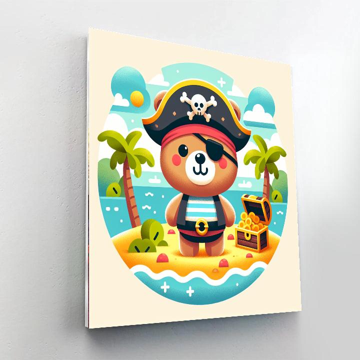 Pirate Treasure Hunt With Captain Teddy Numbered Painting Kits