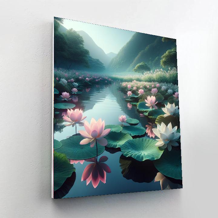 Luminous Lotus Lake DIY Paint By Numbers