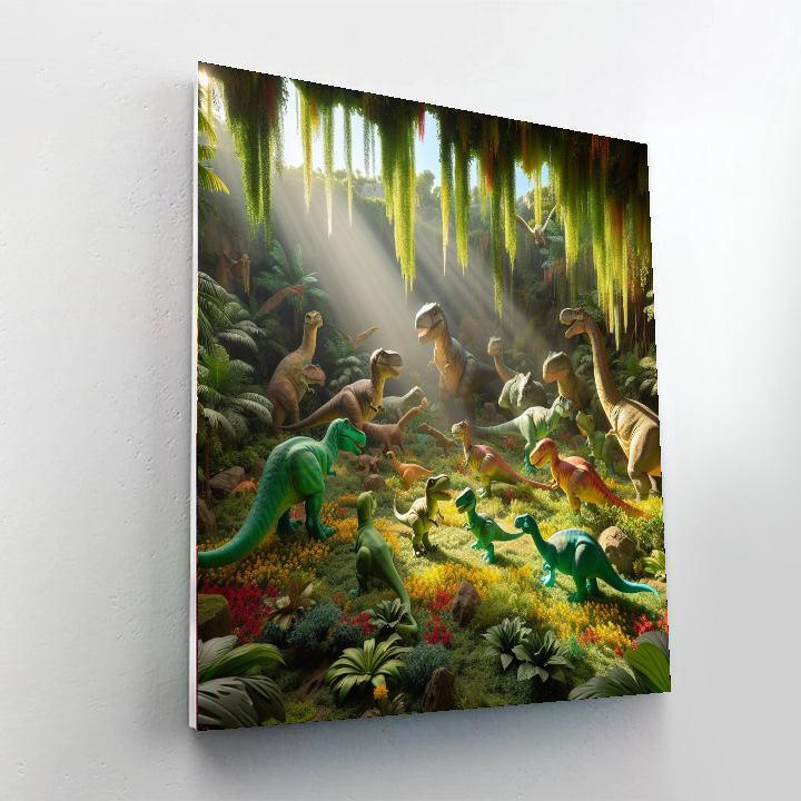 Adventurous Dinosaur Land Paint By Color