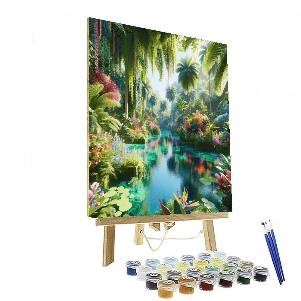 Exotic Oasis Retreat Painting By Numbers Kit