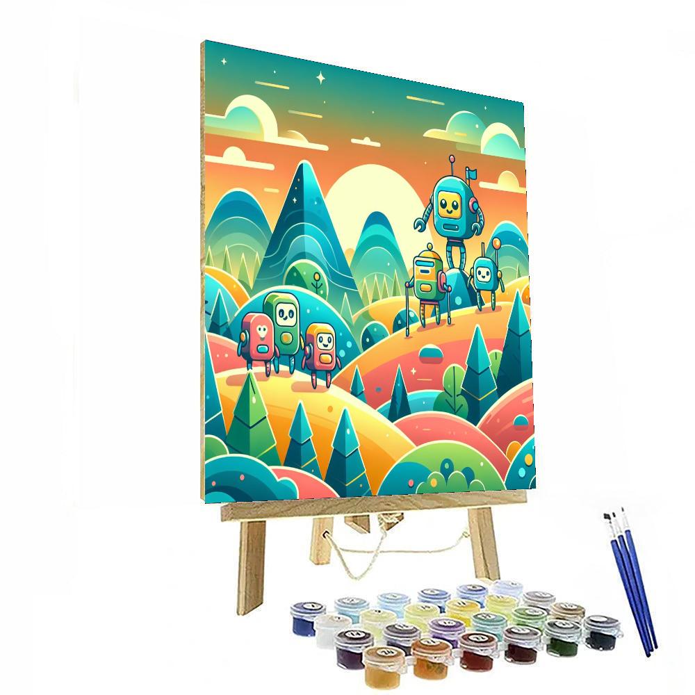 Curious Robot Explorers Numbered Painting Kits