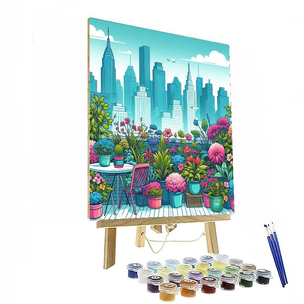 Charming Rooftop Garden Paint By Numbers Art