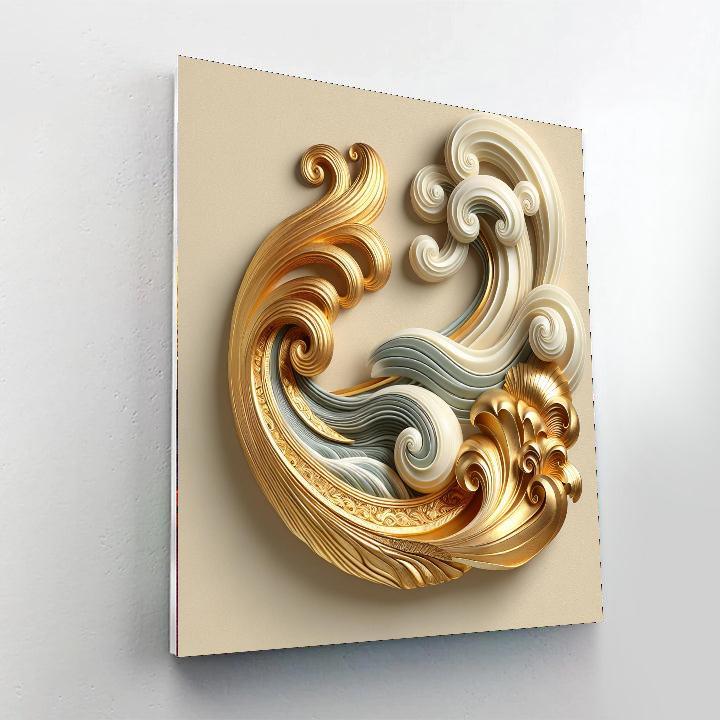 Gilded Waves Sculpture Paint By Number