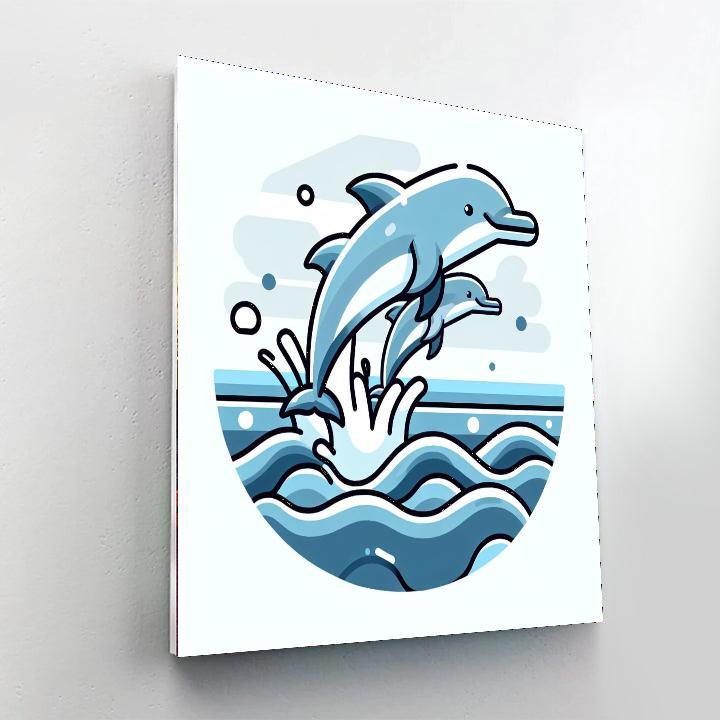 Dapper Dolphins Paint By Numbers Art