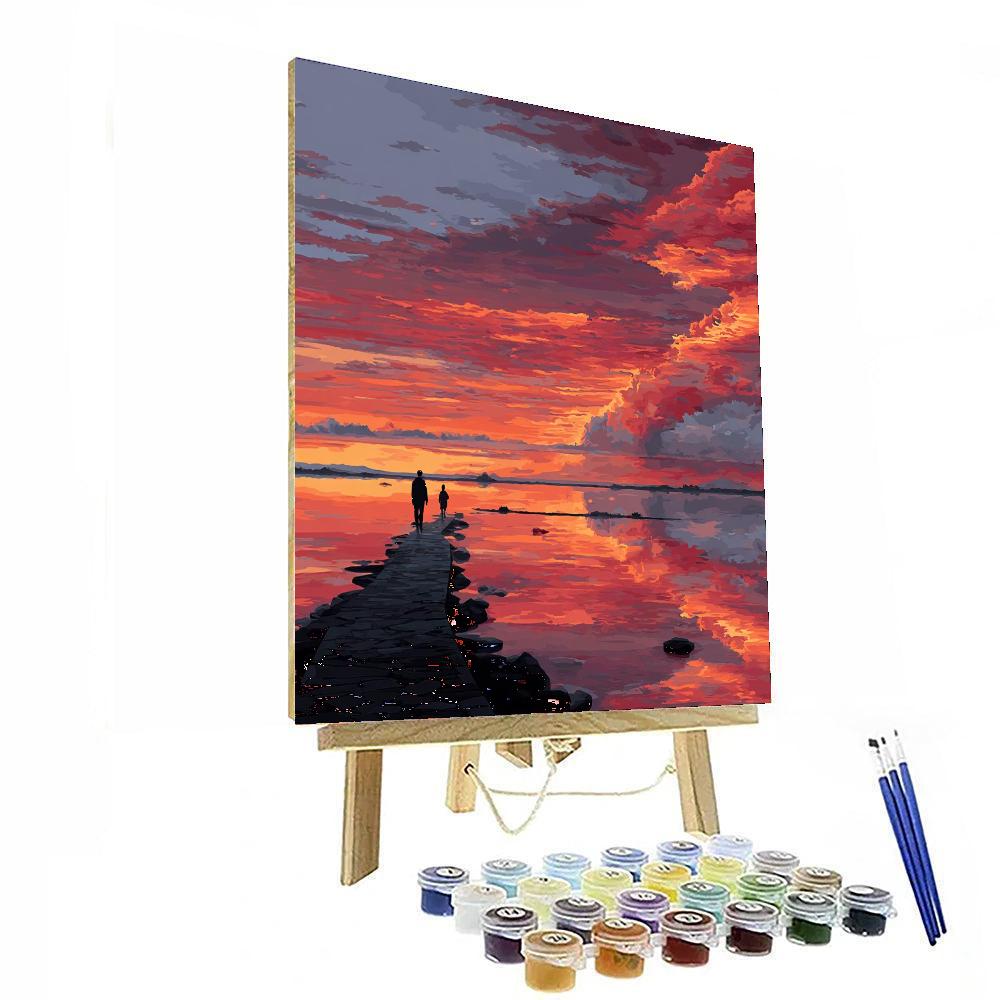 Crimson Evening Walk Numbered Painting Kits