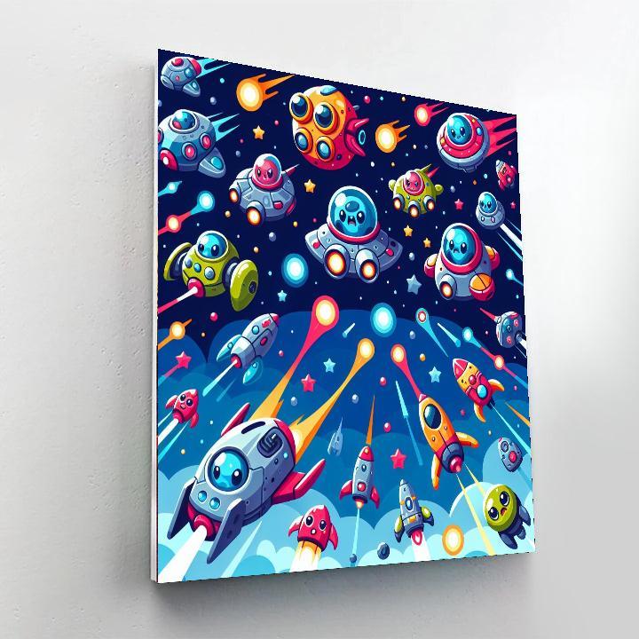 Galactic Space Battle Painting By Numbers Kit