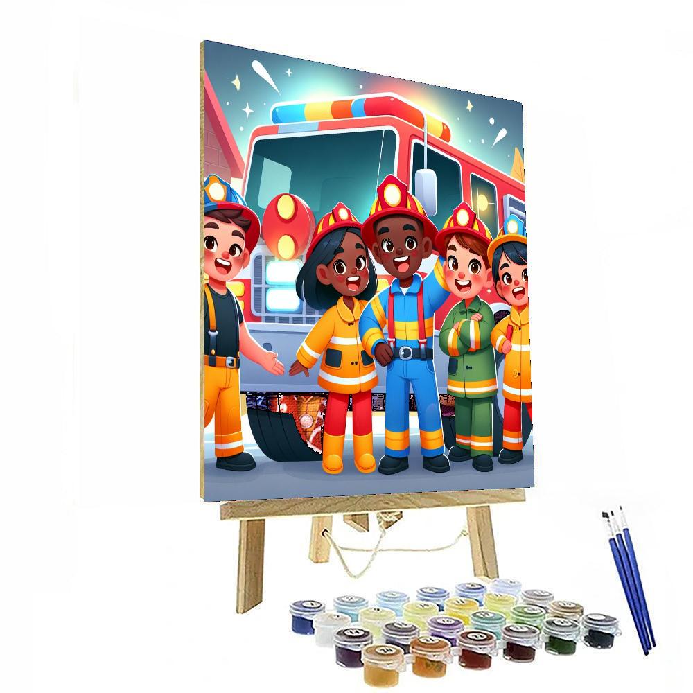 Heroic Firefighters Number Painting